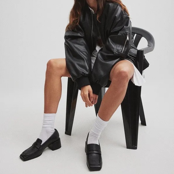 NA-KD Squared Toe Heeled Loafers - Picture 3 of 12